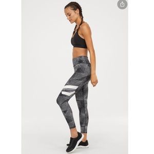H&M Sports Tights Leggings - Black/White - Ladies. NWT. Size Medium.